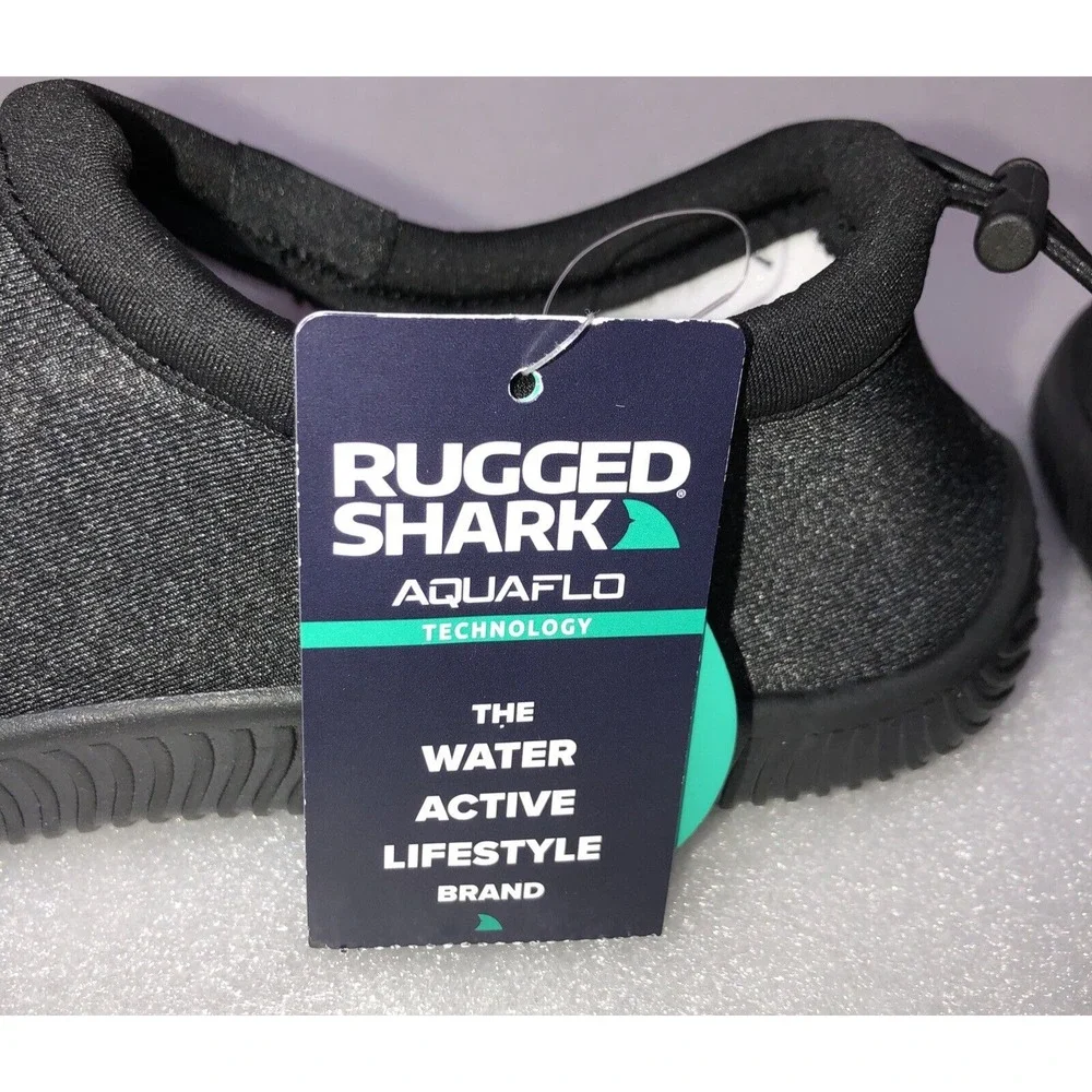 Rugged Shark Mens Riptide Water Shoes Watermocs‎ Traction Soles Comfort Size 12